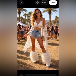 BearPaw Boticia Mongolian lamb fur cowhide cow hair leather boots size 7